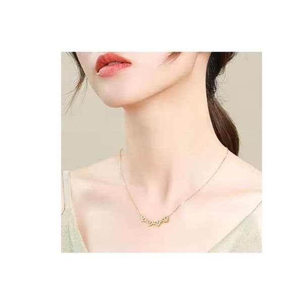 Collier - Märke - Modell - Kristall - Titanstål - Guld färg