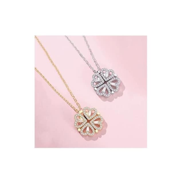 Collier - Märke - Modell - Kristall - Titanstål - Guld färg