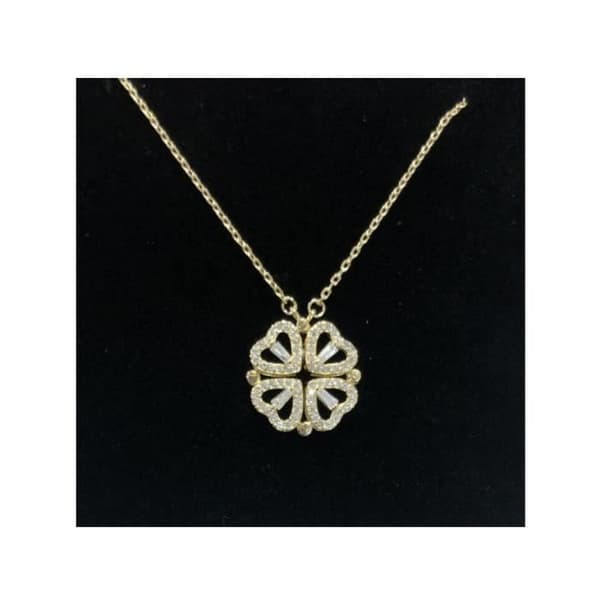 Halsband - Full Diamond - Heart to Heart - Fyrklöver - Metall - Kvinna