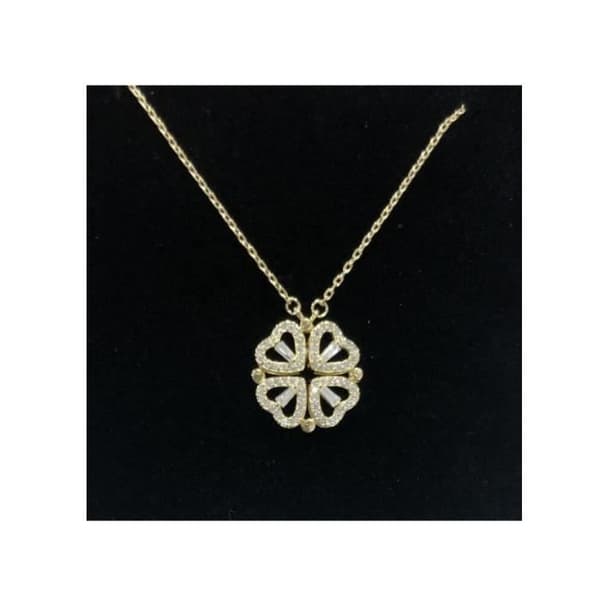 Halsband - Full Diamond - Heart to Heart - Fyrklöver - Metall - Kvinna