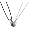 Miniatyrbild 1 av 4: MAVURA halsband med hänge »ONEHEART magnet hjärta dubbel kedja 2in1 dam halsband herr halsband partner halsband par kedja