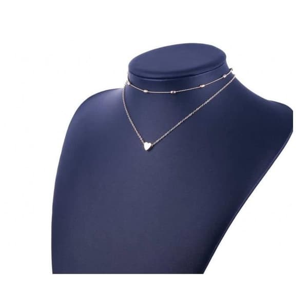 Halsband - MAVURA - Set med 2 - Guld hjärta hänge - Justerbar kedja - Kvinna