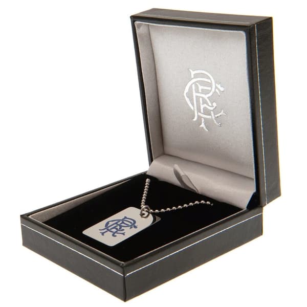 Rangers FC Enamel Crest Dog Tag And Chain