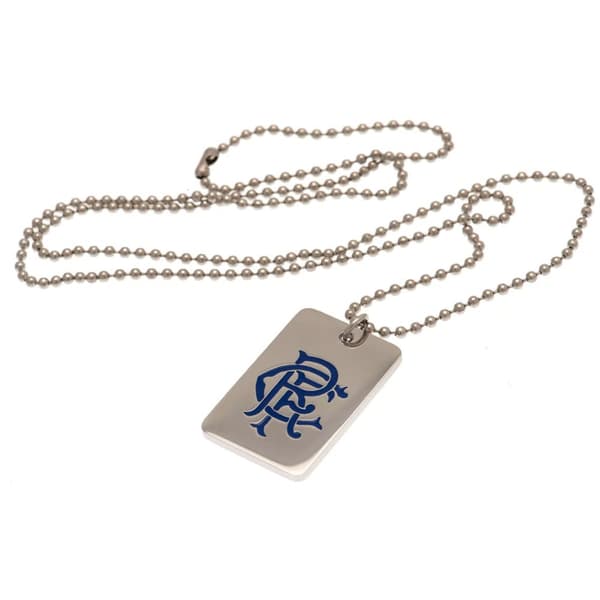 Rangers FC Enamel Crest Dog Tag And Chain
