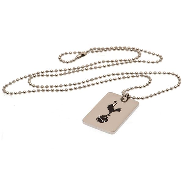 Tottenham Hotspur FC Enamel Crest Dog Tag And Chain Silver One Size