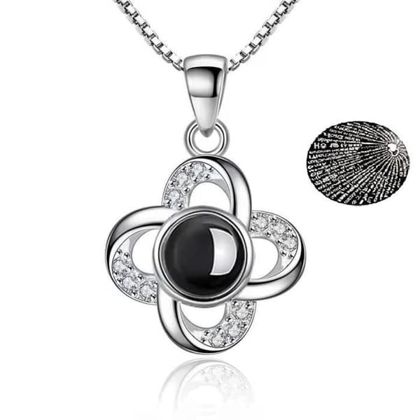 Halsband - Jag älskar dig - Projektion 100 språk - Silver - 40 cm - Alla hjärtans dag present