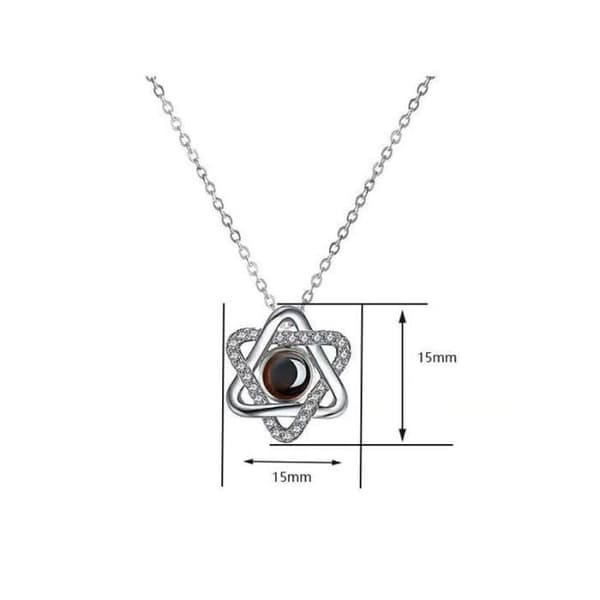 Halsband - I Love You - Love Projection - Silver - 40 cm - Dam
