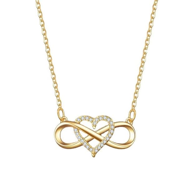 Damhalsband i Cubic Zirconia Runt Infinity Heart Love Together Forever Present för kvinnor Flickor Eternal Rose