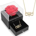Miniatyrbild 1 av 6: Damhalsband i Cubic Zirconia Runt Infinity Heart Love Together Forever Present för kvinnor Flickor Eternal Rose