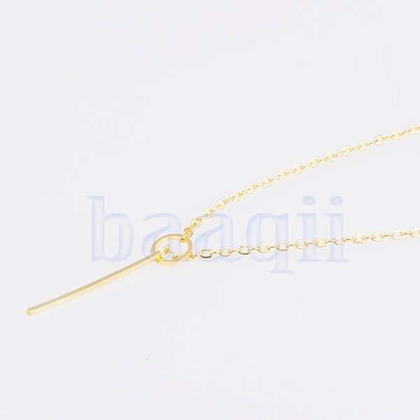 Pandent Halsband Dam Tjej - Cricle "I" Smycken Present - Bröllop - Gyllene - Legering