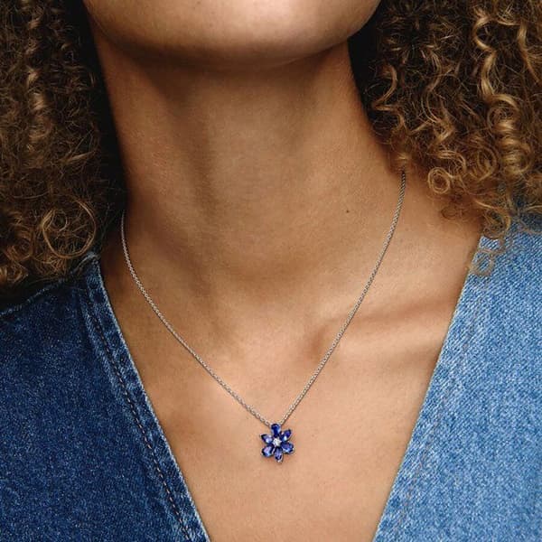 Hängsmycke - PANDORA - 392387C02 - Sparkling Blue - Silver - Dam