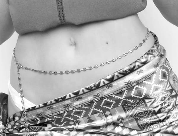 Kroppskedja Kroppssmycke Magkedja Midjekedja Body Chain - Silver