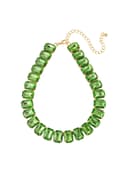 Miniatyrbild 1 av 4: Glamour Guld Guldpläterat Halsband med Glaspärlor - Grön