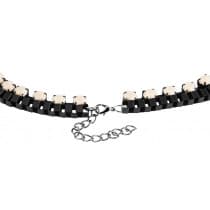 Boho Statement Svart Kedja/Halsband - Blå, Vit & Vinröda Pärlor
