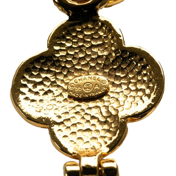 Pre-owned Chanel Gold Plated Double Chain CC Pendant Necklace Gold