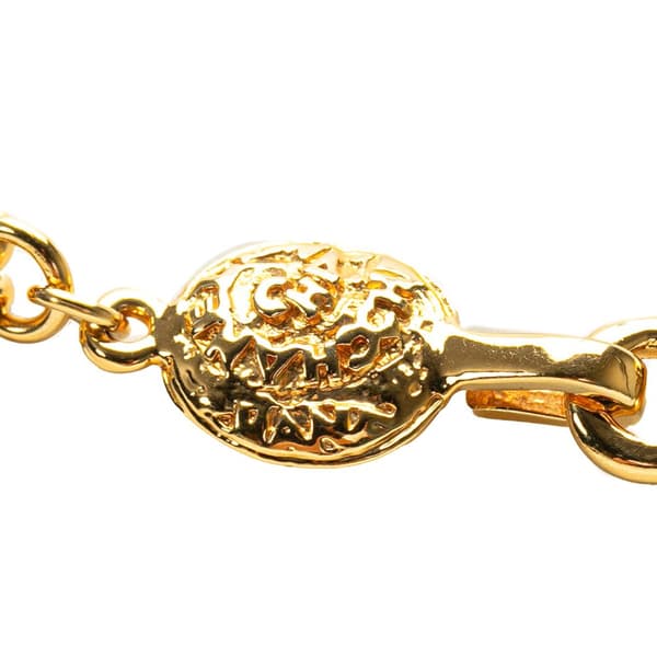 Pre-owned Chanel Gold Plated Double Chain CC Pendant Necklace Gold