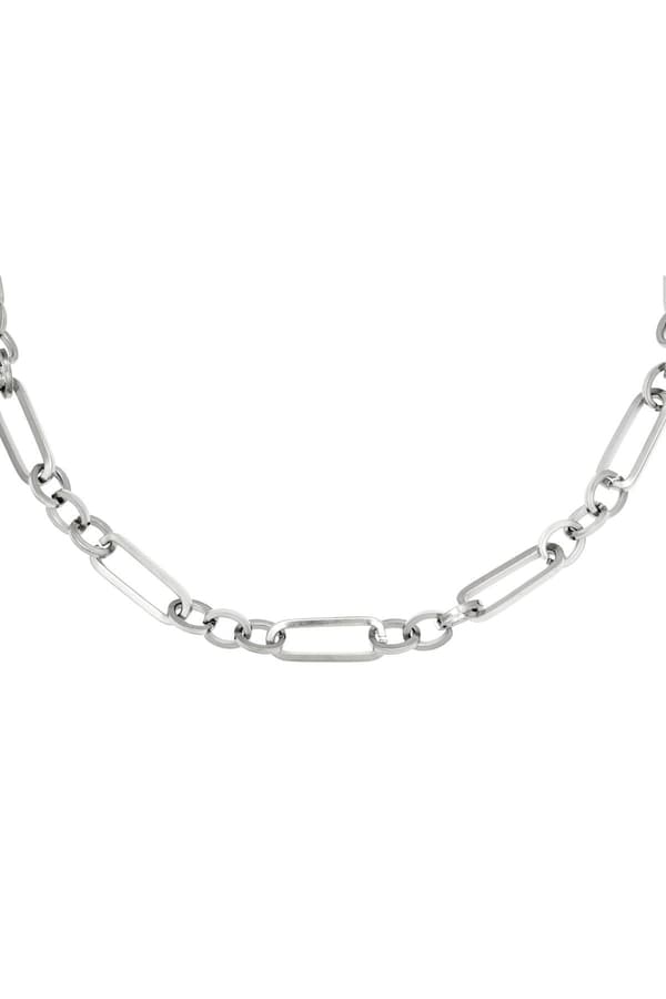 Silver Halsband i Rostfritt Stål - Snygg Funky Chain - 8 mm