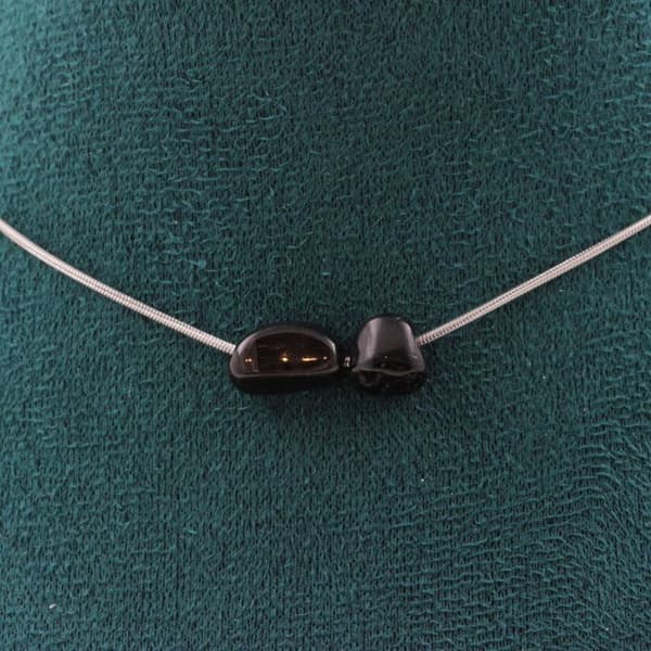 Halsband - En Bijoux - Hyperstén från Egypten - Kedja i rostfritt stål - Längd 45 cm - Silverfärgad