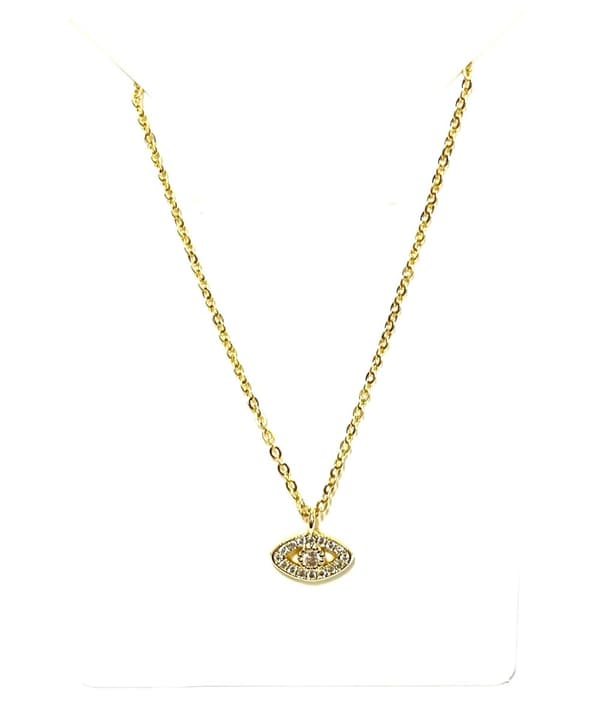 18k guldplätering halsband med små onda ögat hänge, symboliskt halsband