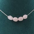 Miniatyrbild 1 av 4: Halsband - A Bijoux - Rosenkvarts från Brasilien - Kedja i rostfritt stål - Anpassningsbar storlek
