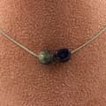 Miniatyrbild 1 av 4: Halsband - Ett Bijoux - Sodalit från Brasilien - 2 pärlor - Rostfritt stål - Anpassningsbar storlek