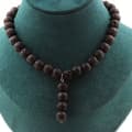 Miniatyrbild 1 av 4: Collier - Ett Bijoux - Lava Pärlor 8 mm - Rostfritt Stål - Anpassningsbar Längd - Unisex