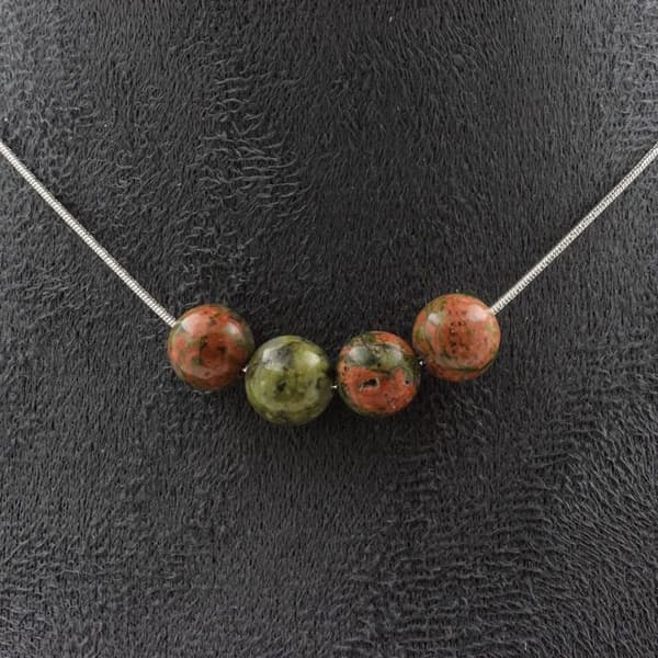 Halsband - ABIJOUX - Unakit 8mm - Kedja i rostfritt stål 45cm - Mixad - Anpassningsbar