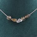 Miniatyrbild 1 av 4: Collier - ABIJOUX - 5 pärlor Kvarts Tourmaline rutile - Rostfritt stål - Anpassningsbar längd - Unisex