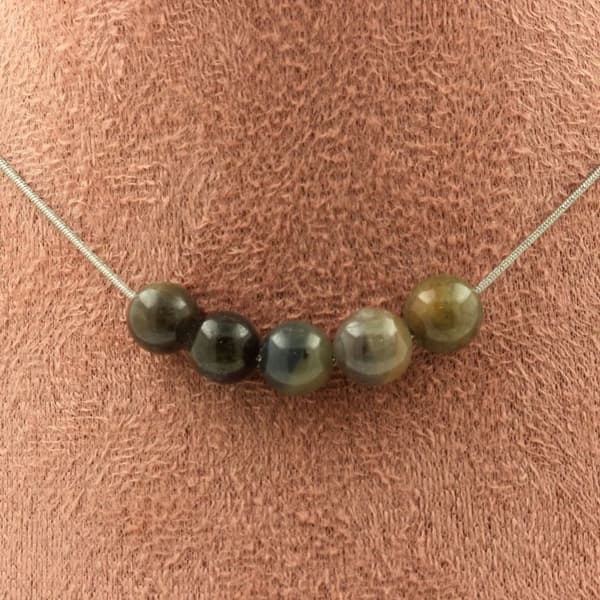 Halsband - En Bijoux - Saphir från Mogok 8mm - Kvalitet 2A - Längd 45cm - Blande