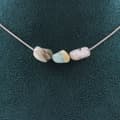 Miniatyrbild 1 av 4: Halsband - Ett smycke - Flerfärgad opal - 3 pärlor - Rostfritt stål - Justerbar längd
