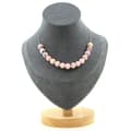 Miniatyrbild 1 av 4: Stenar och mineraler. Halsband med 15 rosa opalpärlor 8 mm. Rostfri kedja Halsband för kvinnor, män. Anpassningsbar storlek.