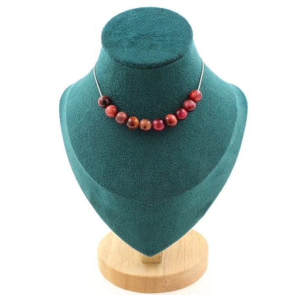 Halsband - ABIJOUX - Ockhamsstens - 10 bicolora pärlor - Rostfritt stål - 45 cm
