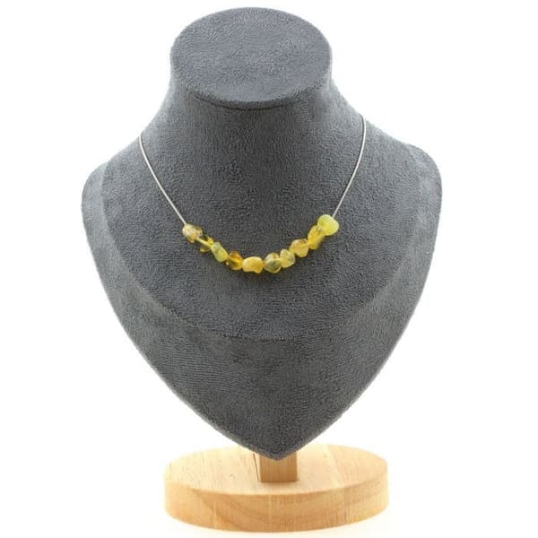 Halsband - A Bijoux - Gula opal från Australien - 10 pärlor - Rostfritt stål - 45 cm