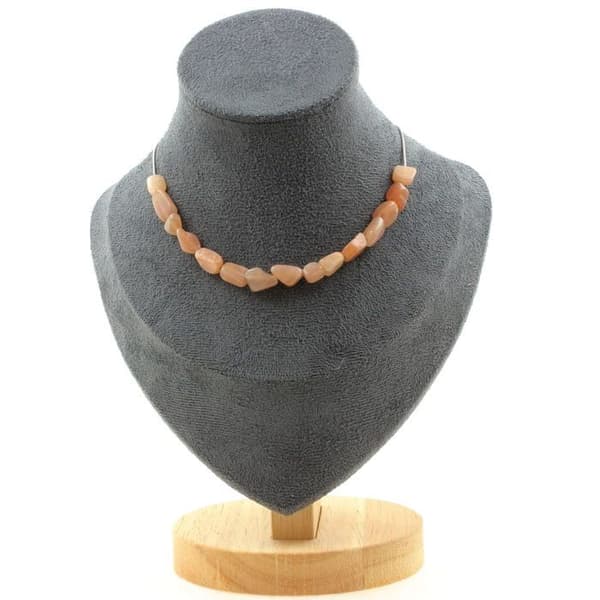 Halsband - A Bijoux - Solsten - 15 pärlor - Rostfritt stål - Längd 45 cm
