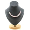 Miniatyrbild 1 av 4: Stenar och mineraler. Halsband 15 pärlor Rose Quartz 8 mm Rostfri kedja Halsband för kvinnor, män. Anpassningsbar storlek.