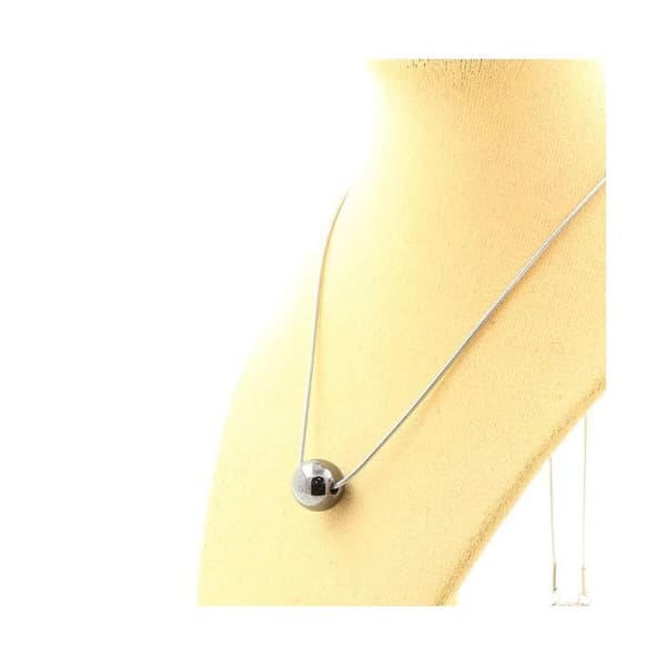 Stenar och mineraler. Armbandsset Halsband 1 Hematitpärla 8 mm Stålkedja Anpassningsbar storlek.