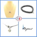 Miniatyrbild 1 av 4: Stenar och mineraler. Armbandsset Halsband 1 Hematitpärla 8 mm Stålkedja Anpassningsbar storlek.