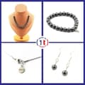 Miniatyrbild 1 av 4: Stenar och mineraler. Armband Halsband dinglande örhängen Set 20 pärlor Anpassningsbar storlek.