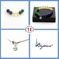 Miniatyrbild 1 av 4: Stenar och mineraler. Citrin + Lapis Lazuli + Malakit Beaded Armband Halsband Set 8 Anpassningsbar storlek.