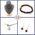 Miniatyrbild 1 av 4: Stenar och mineraler. Armband Halsband dinglande örhängen Set 15 ögonpärlor av anpassningsbar storlek.