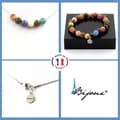 Miniatyrbild 1 av 4: Stenar och mineraler. Tiger Eye Beads Armband Halsband Set + Multicolor Tourmaline Anpassningsbar storlek.