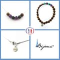 Miniatyrbild 1 av 4: Stenar och mineraler. Congo Malachite Beads Armband Halsband Set + Ametist + trä 8 Anpassningsbar storlek.