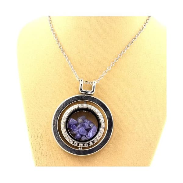 Stenar och mineraler. Rå tanzanit halsband. Sfärisk timglasmodell.