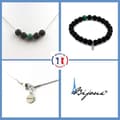 Miniatyrbild 1 av 4: Stenar och mineraler. Malachite Beads Armband Halsband Set + Mattsvart Onyx 8 mm. Kedja Anpassningsbar storlek.