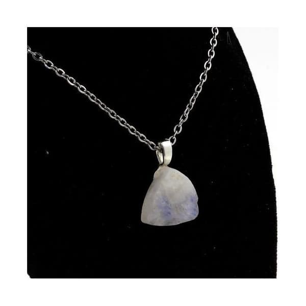 Halsband - ABIJOUX - Oförädad månsten - 14,19 ct - Rostfritt stål - 22x15x5 mm