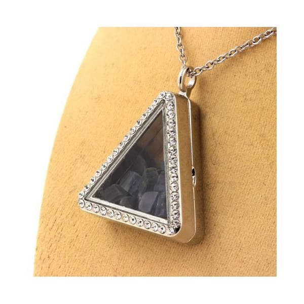 Collier - ABIJOUX - Rå kyanit - Triangelhänge - Rostfritt stål - Unisex