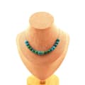 Miniatyrbild 1 av 4: Halsband - ABIJOUX - Färgad Chrysokol 8 mm - 15 pärlor - Rostfritt stål - 45 cm