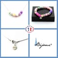 Miniatyrbild 1 av 4: Stenar och mineraler. Rosa opal pärlarmband halsband + blå lila jaspis + jaspis Anpassningsbar storlek.