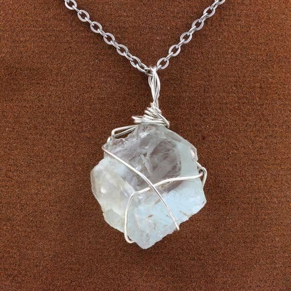 Halsband - ABIJOUX - Rå grön fluorite - Silver 925 - Blanda - 37 x 23 x 12 mm