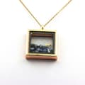Miniatyrbild 1 av 2: Collier - ABIJOUX - Rå Benitoit - Roséguld - Kristallhänge - Oxfodral kedja